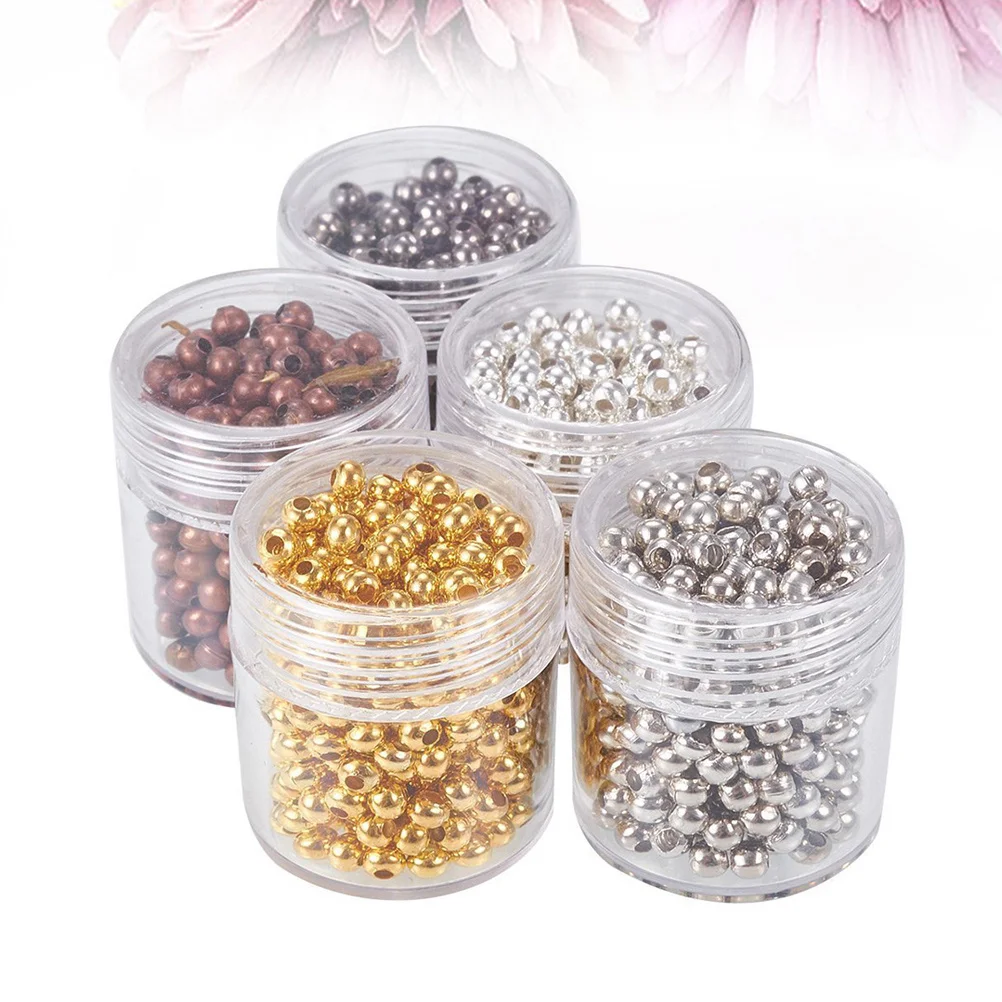 

1Set Mixed Color DIY Bracelet Beads 4mm Round Iron Beads Smooth Surface Low Hole Design for Jewelry Making Gifts