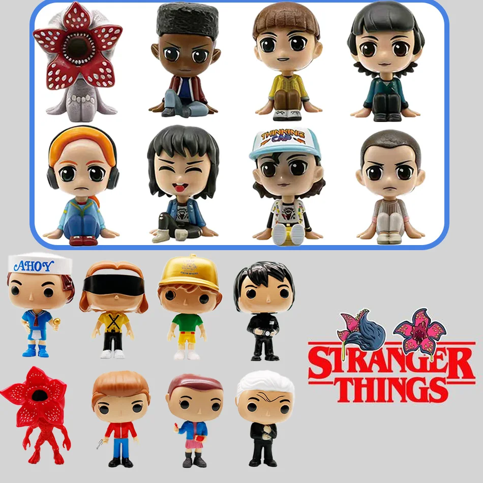 8-16개 Q버전 인기 영화 스트레인저 더스틴 스티브 로빈 6-11CM 액션 피규어 장난감 비닐 인형 수집용 장난감 축제 선물