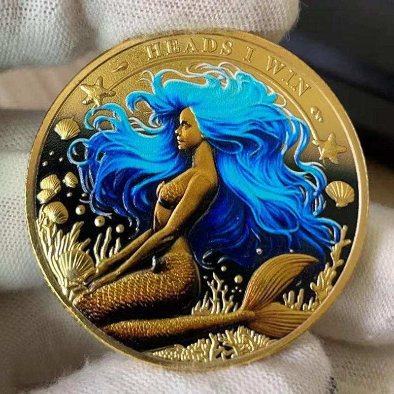 Exquisite Mermaid Decision Coin Souvenir Tail You Lose Metal Crafts Challenge Coin Collection Commemorative