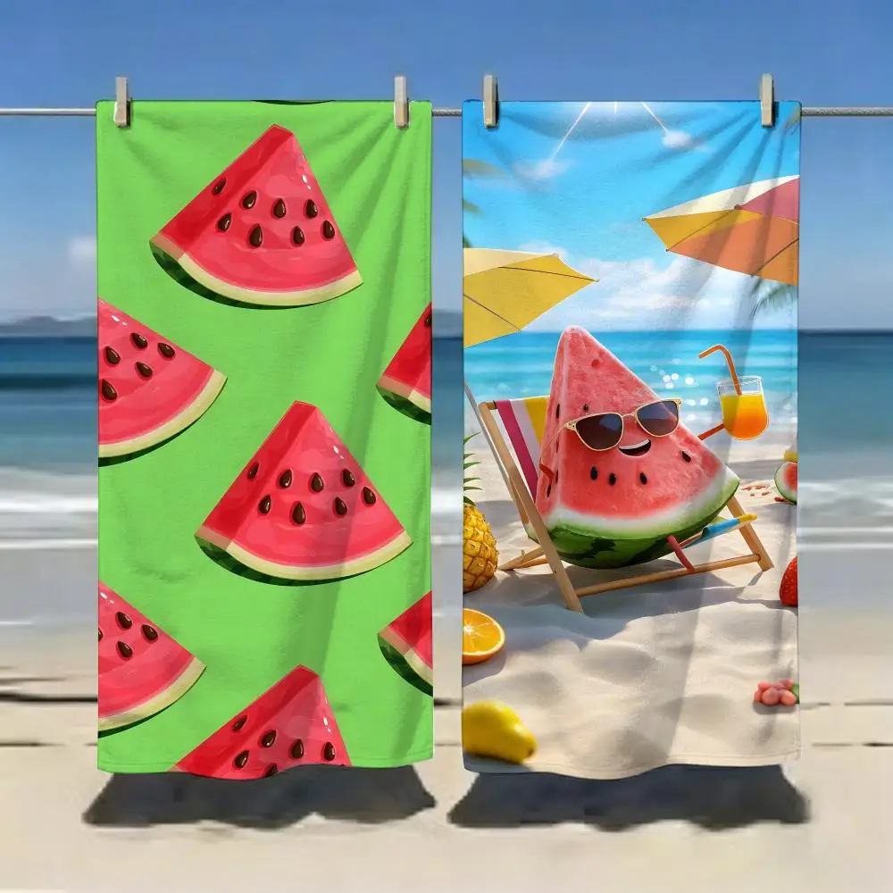 Colorful Watermelon Surfboard Towel Microfiber soft Beach Towel for Travel Fitness Sauna Bathing Camping