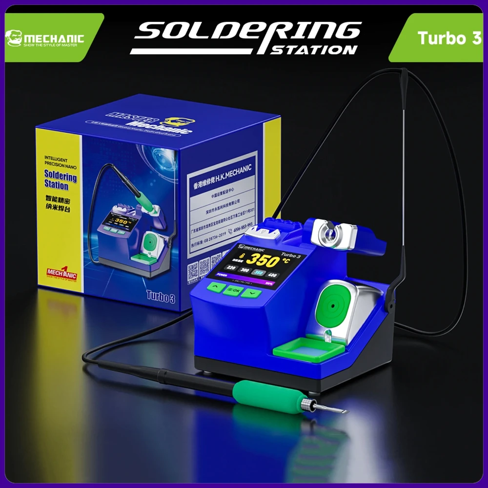 MECHANIC Turbo 3 Smart Soldering Station with Transformer Fast Heating Display C210 Tip for Phones Motherboard PCB Repair Tools