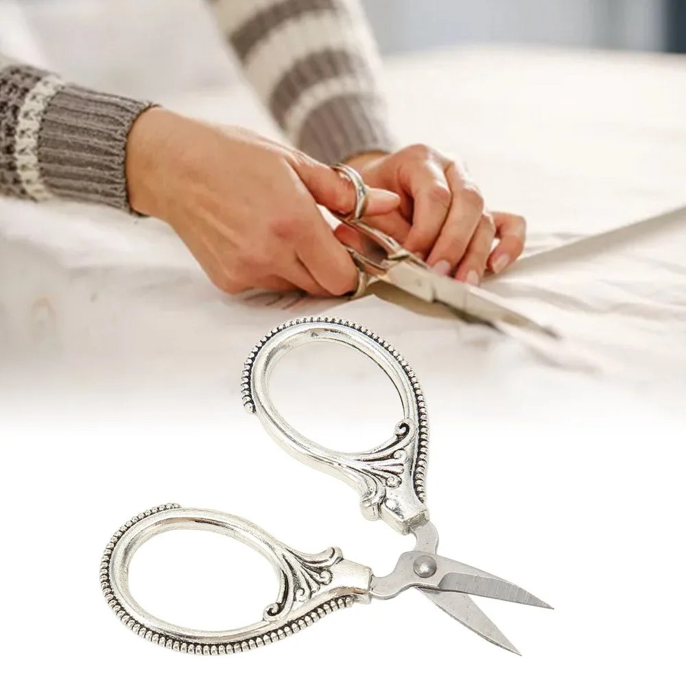 

Vintage Stainless Steel Embroidery Scissors Antique Silver Antique Copper Pocket Scissors Vintage Scissors Tailor Handicraft