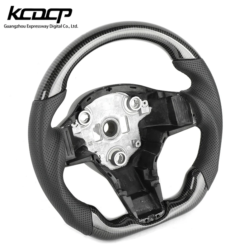 Carbon Fiber Steering Wheel  Fit for Tesla Model 3 Model Y Interior Performance Steering Wheel