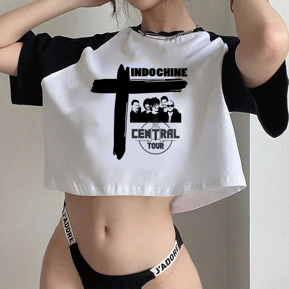 Indochine aesthetic 90s korean fashion crop top Female hippie goth kawai fairy grunge  clothing