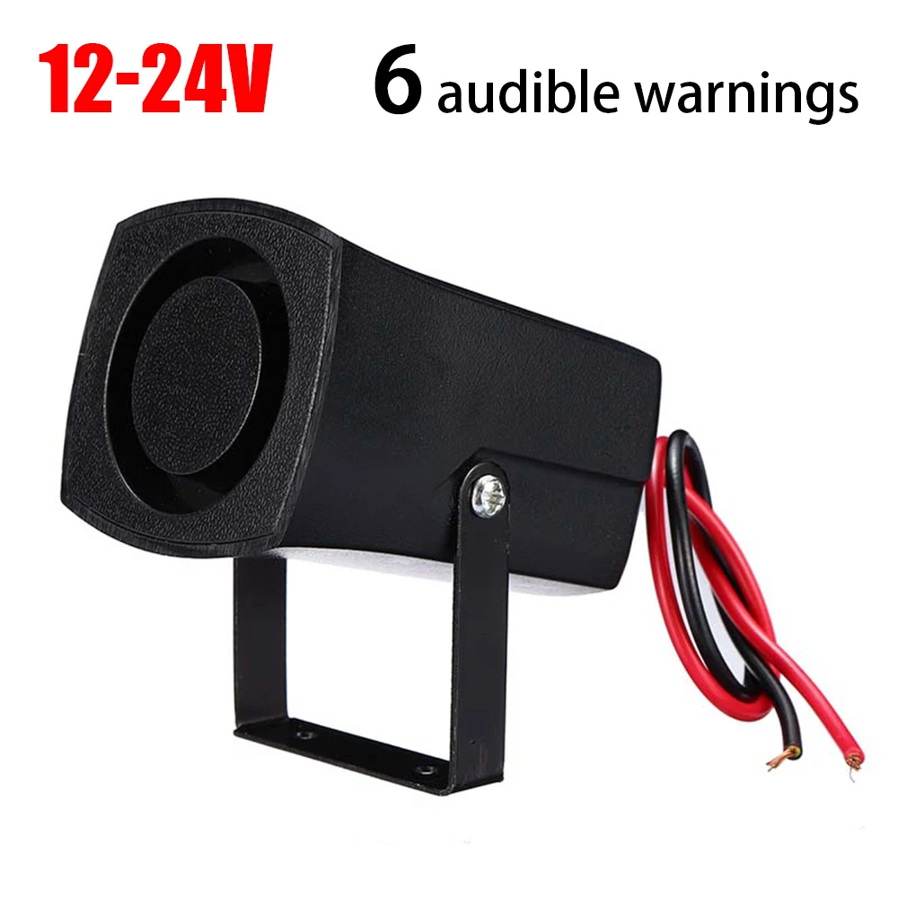 12-24V 6 Tones Car Mini Alarm Horn Electronic Alarm Horn Warning Beeper Policemen Sound Alarm Auto Accessories KX-5018