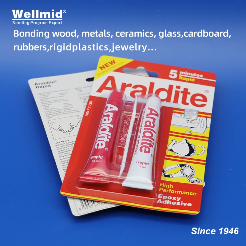 Araldite 2×15ml 2x17ml Original Clear 5 Minutes Rapid High Performance Epoxy Adhesive For Wood Household Glass Jewellery AB Glue