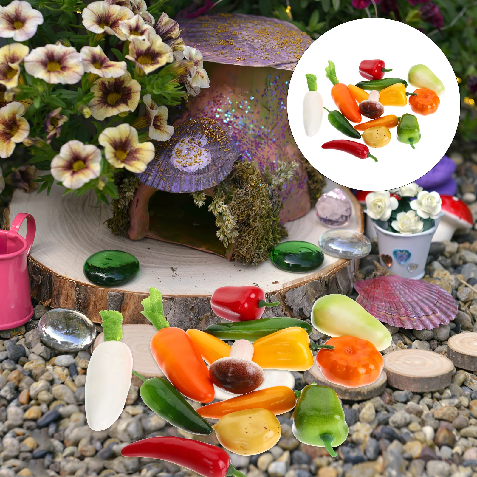 

17 Pcs Simulation Vegetable Toys Realistic Mini Foam Fake Veggies Props Kids Learning Cognitive Model Educational Toy Set