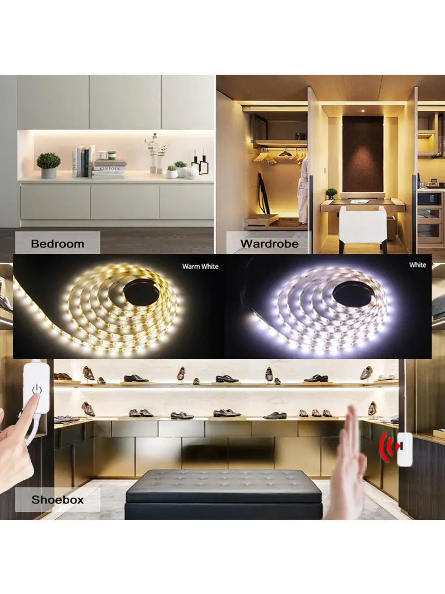 

【 High Quality Upgrade Switch】5V COB LED Light Strip Hand Motion Sensor Dimming USB Power Strip Lights For Kitchen TV Backlight