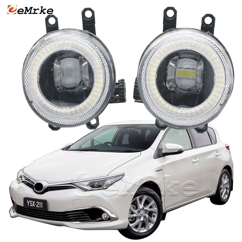 Car LED Fog Lights Assembly Angel Eye DRL for Toyota Corolla Ascent Hatchback, Corolla Ascent Sport, Corolla Hybird 2015~2018