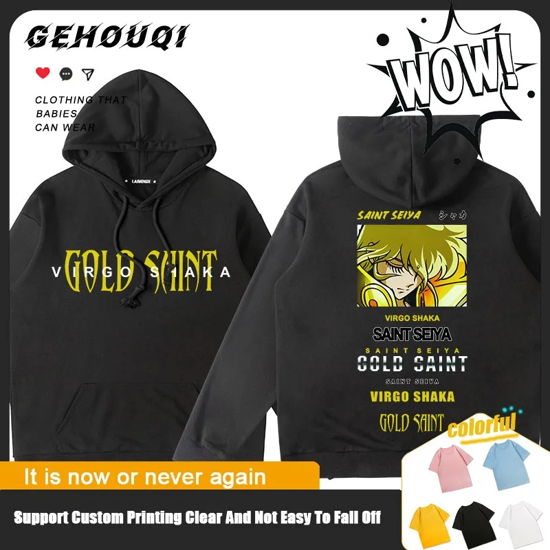 

Golden Saints Anime Collaboration Hoodie, Men's Hooded Musaga Printed Jacket, Loose Fitting Youth Clothing