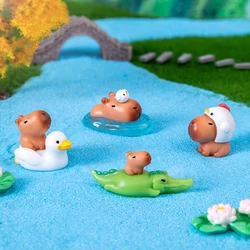 10pcs Miniature Capybara Figurines Mini Figures Resin Desk Ornaments Cute Capybara Gifts Photography Props Home Decoration