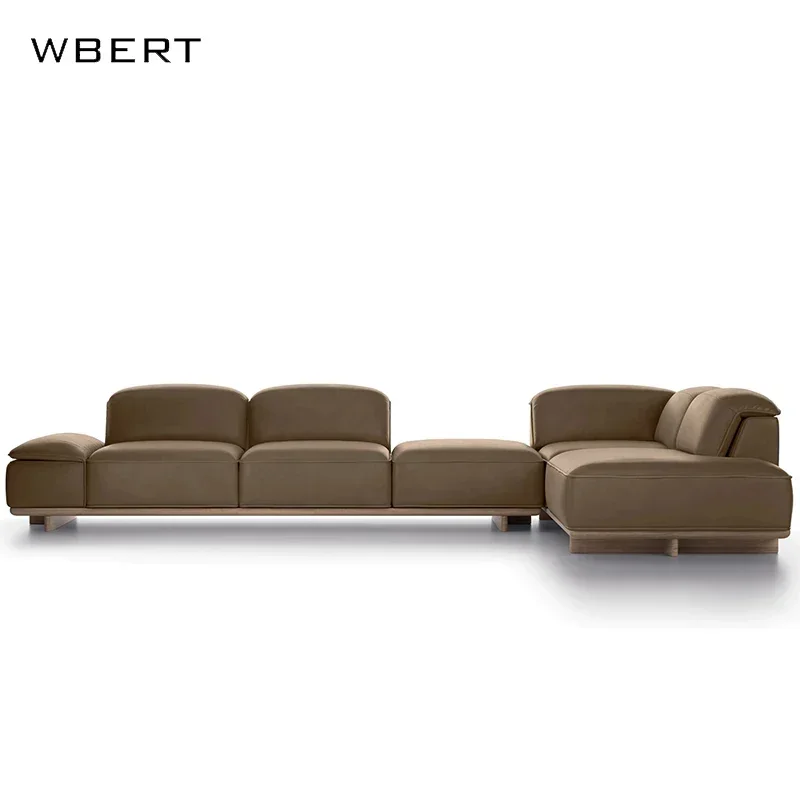 WBERT Italian Luxury Modern Simple Soft Leather Sofa Set Custom Backrest Corner For Living Room Foshan Furniture furniture