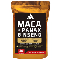 30 Patches Organic Maca + Panaxgins Transdermal Patches with Black + Red + Yellow Peruvian Maca Root Extract