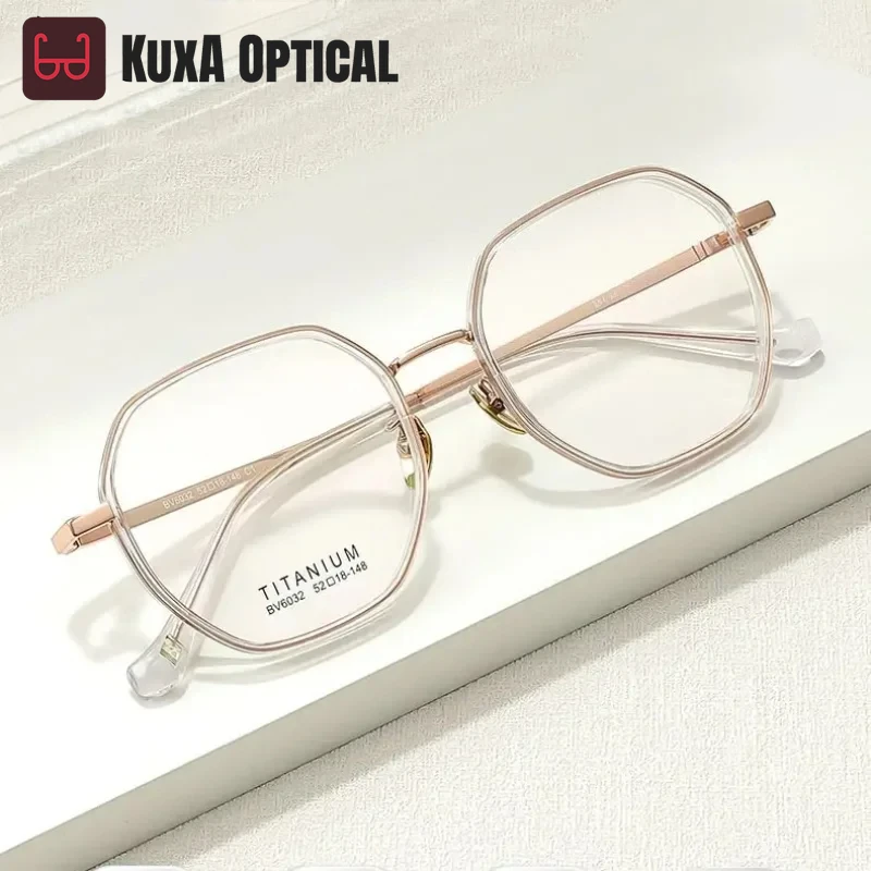 Octagon Stylish Eyewear Frames Women Fashion Eyeglasses Optical Gafas Myopia Degree Eyewear for Lady