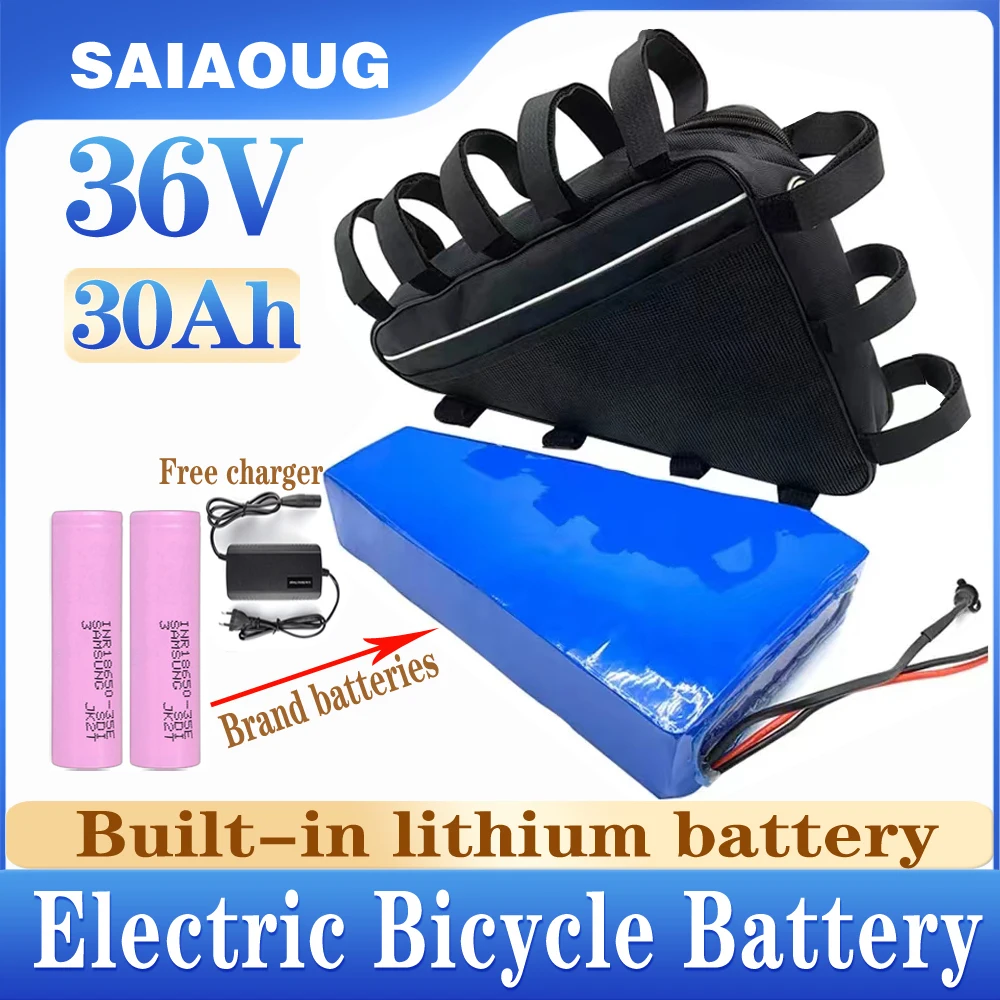 

36V EBike Battery Pack 20Ah 48V 30Ah 52V 60V 00Ah 36V 40Ah Triangle with Waterproof Bag for 3000W 2500W 2000W 1000W 750W Motor