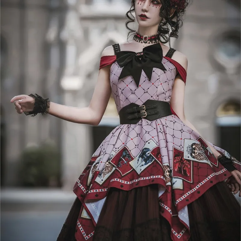 

Embroidery dark Gothic style Chinese suit dress