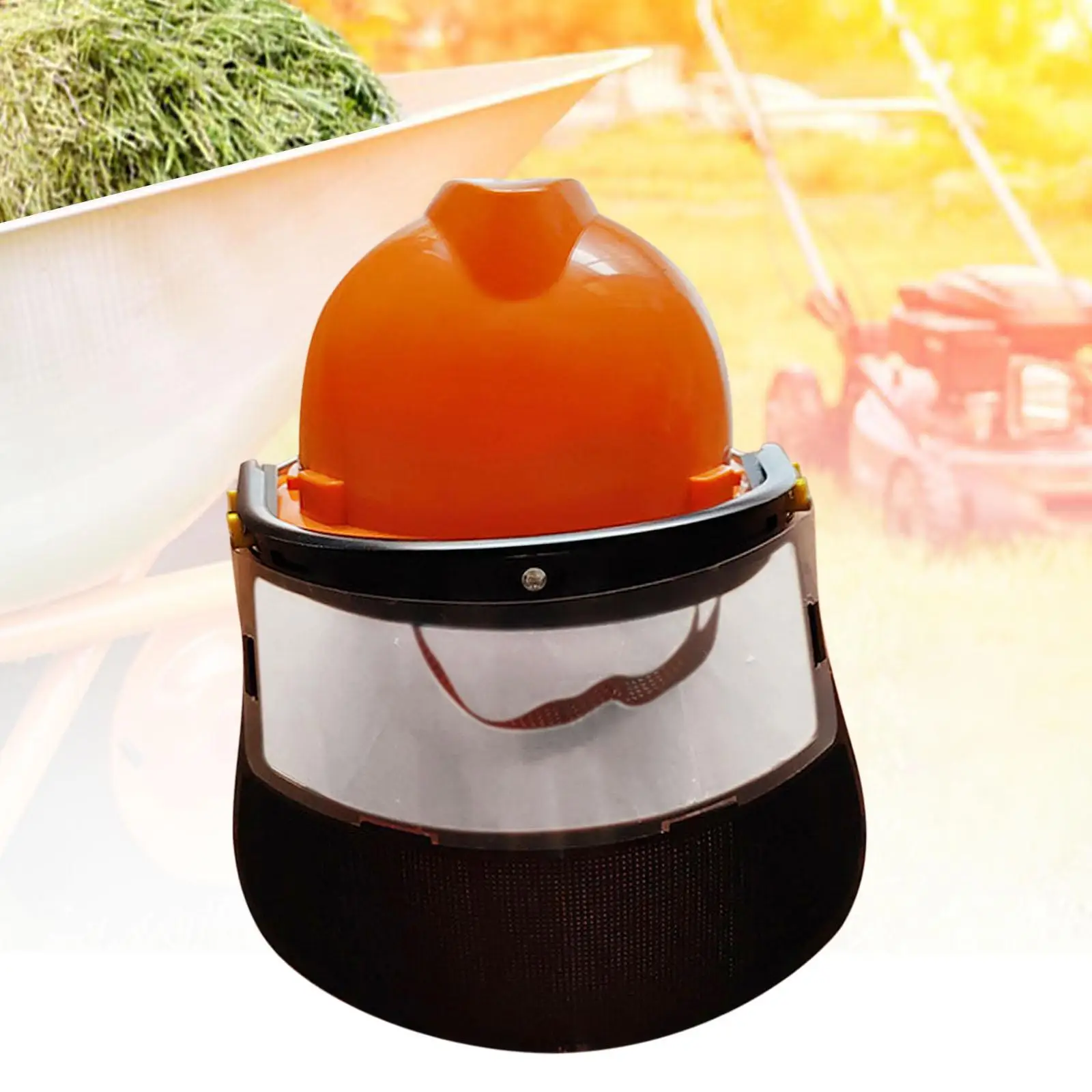 Orange Forestry Hard Hat Face Shield Multifunctional for Manufacturing Construction Professional Adjustable Headband Face Cover