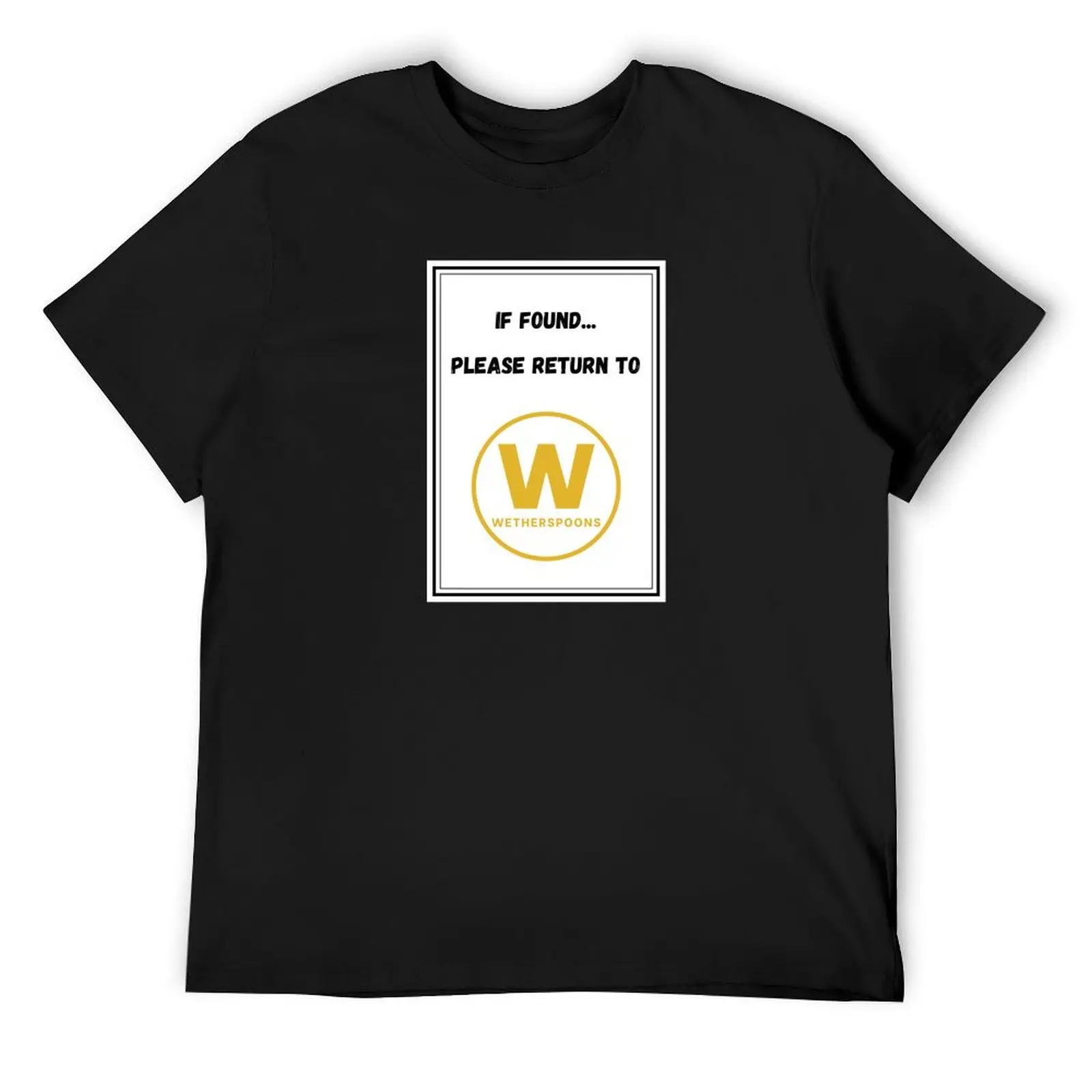 

Personalised Wetherspoons T-Shirt boys whites anime essential t shirt plus size clothes mens t shirts casual stylish