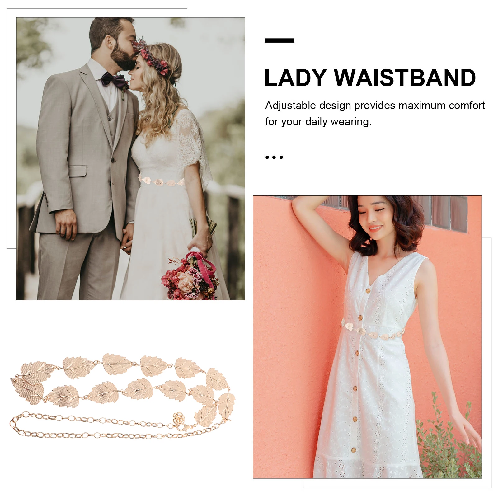 

1PC Zinc Alloy Leaf Shaped Waist Chain Women Fashion Body Accessory Decor Belt Prom Party Nightclub Festival Christmas Beach
