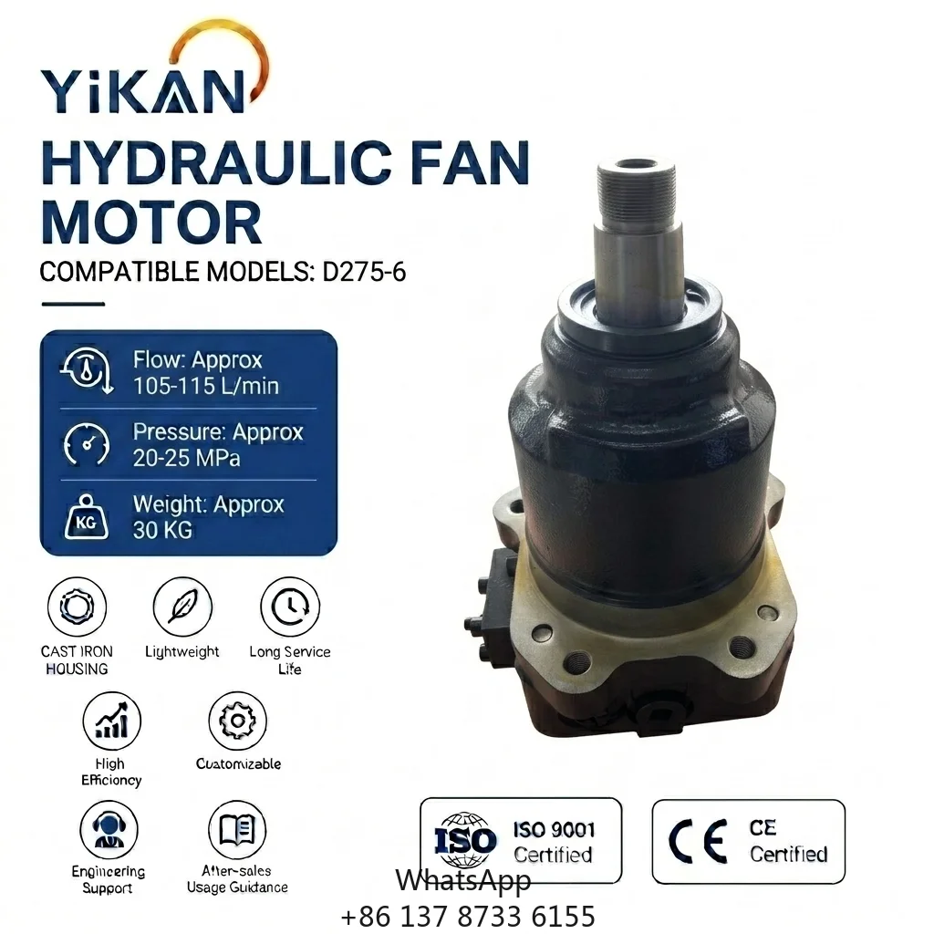 D275-6 Hydraulic Fan Motor For Komatsu D275 Bulldozer Fits D275A-5 D375-6 708-7W-00012 708-7W-00021 Fan Pump
