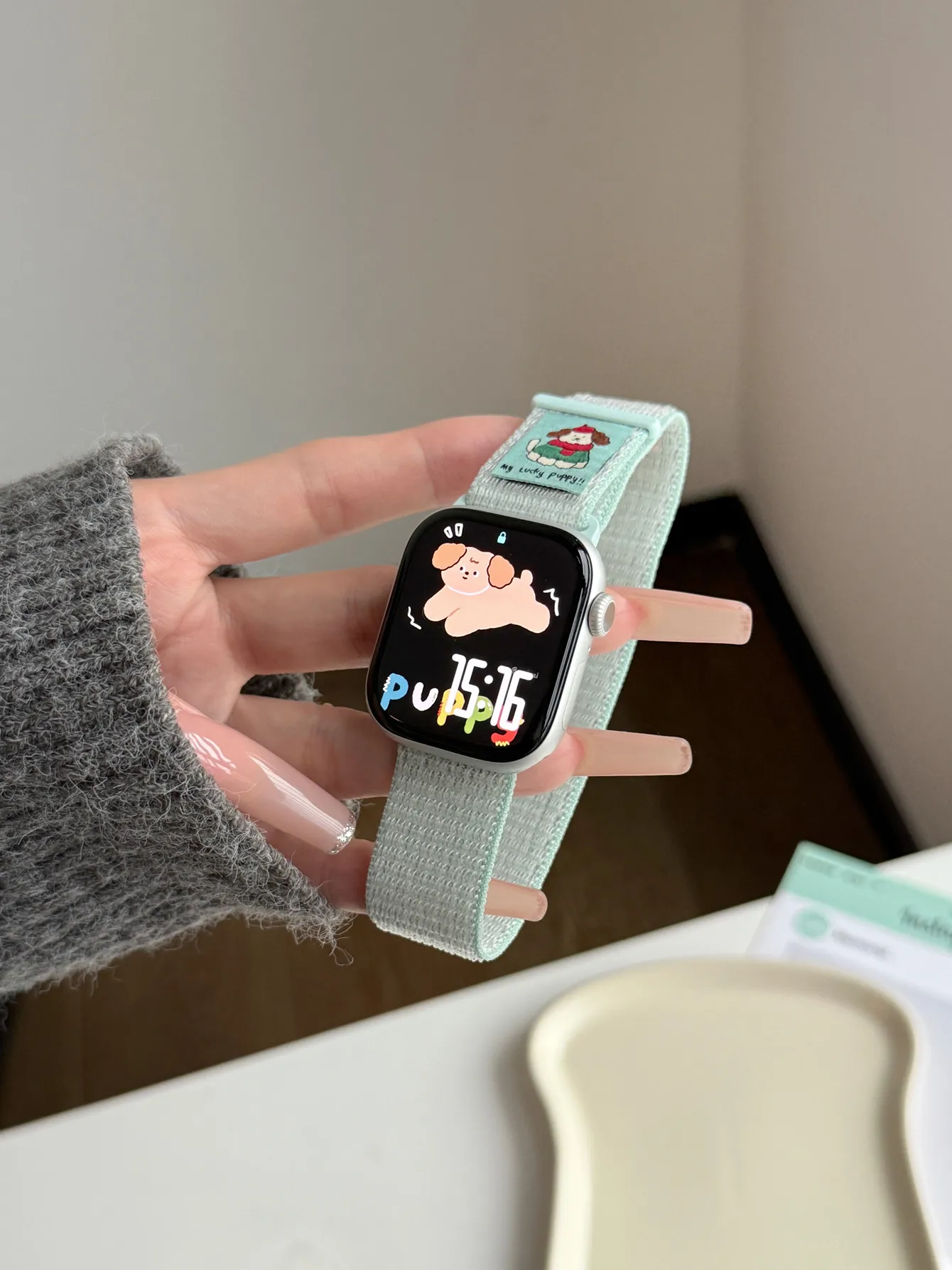 الإبداعية الكرتون القماش ملصقات المنسوجة حزام النايلون ل سوار ساعة يد آبل 10S 42/46 مللي متر 49 الترا ل Iwatch SE 38/41/45 مللي متر 40/44 الفيلكرو