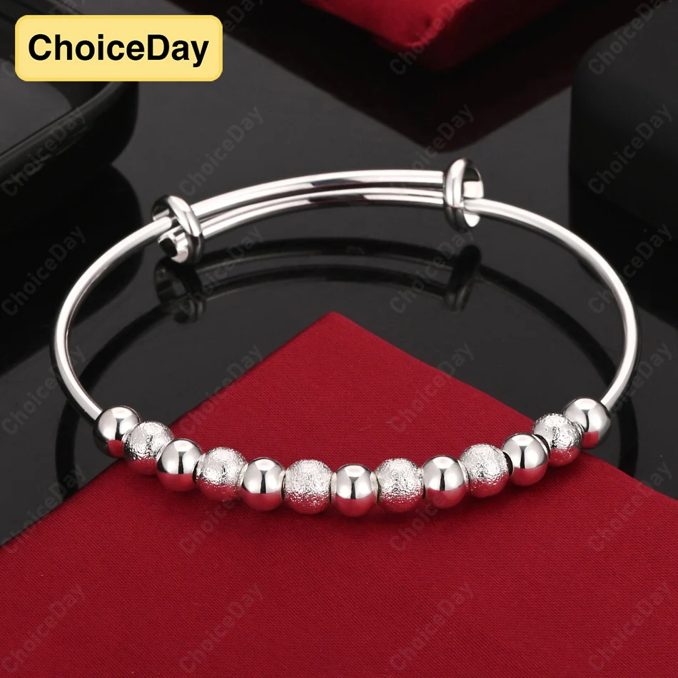 

ChoiceDay 925 Sterling Silver Exquisite Round Bead Bracelet Women Fashion Gift Accessories Wedding Party