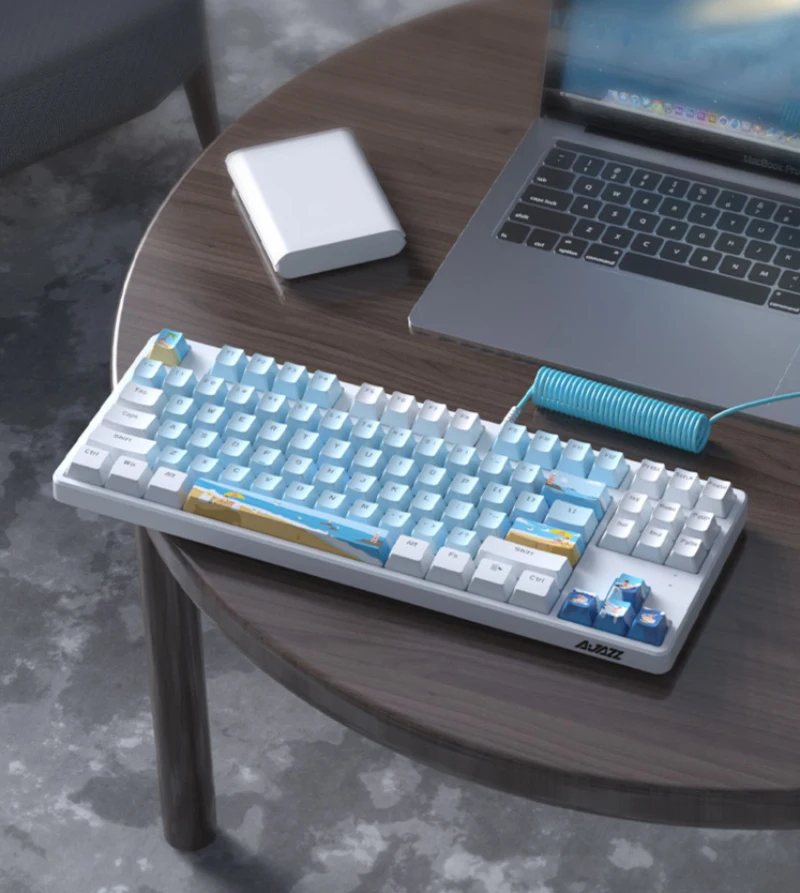 

Summer New AJAZZ Coastline Wired Mechanical Keyboard AK873 87 Keys Type-C Hot Swap RGB Backlight Gaming Keyboard