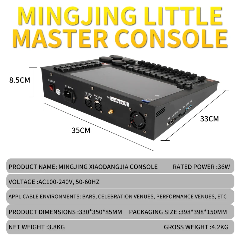 DMX Professional  Stage Console DMX Party Bar Touch Console Show Controller Lighting Console for DJ Disco Night Club