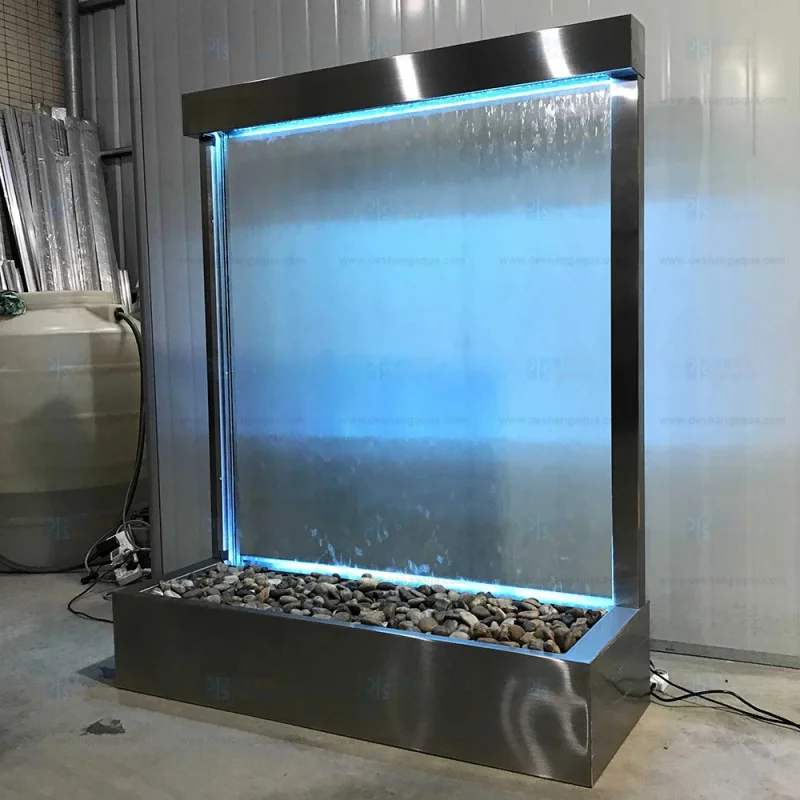 custom.Best Seller 1.5*1.2M Stainless Steel Metal Glass Light Contemporary Adjustable Colorful Modern Indoor Outdoor Fountain
