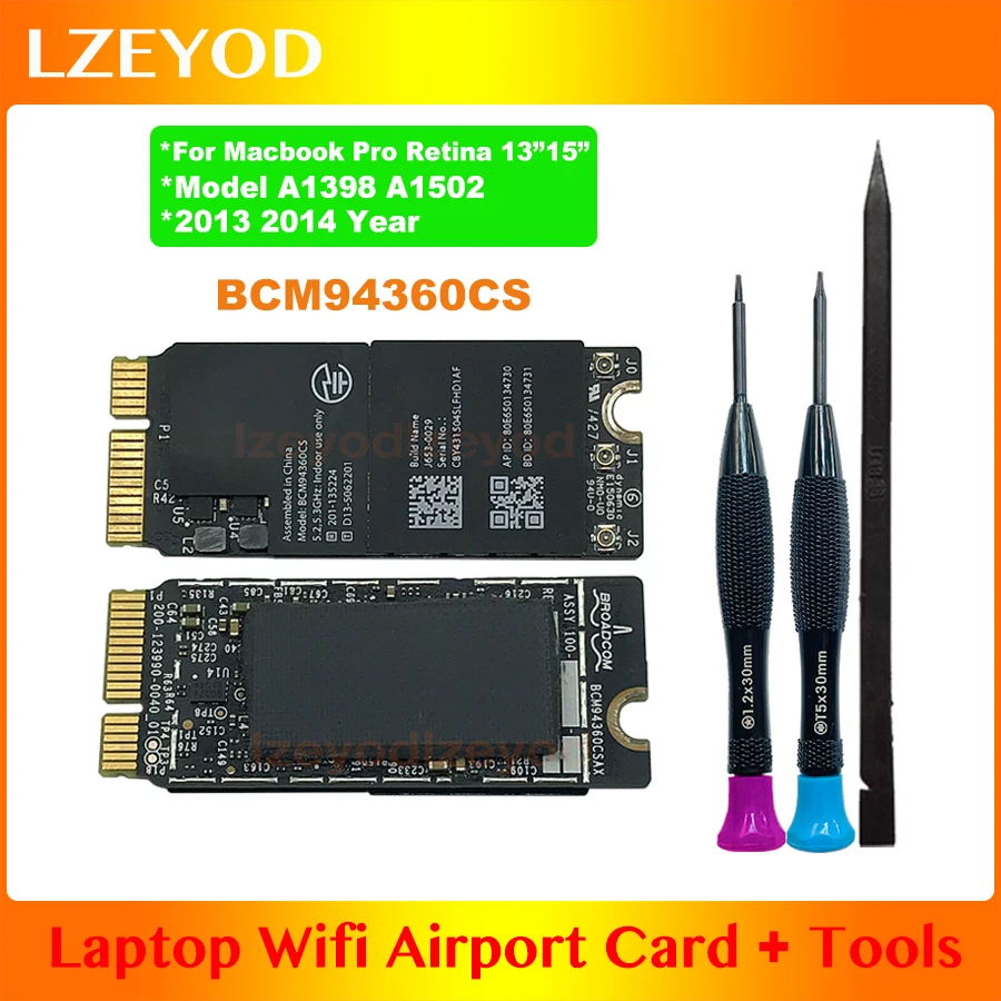 

Original BCM94360CS For Macbook Pro Retina 13" 15" A1398 A1502 Wifi card Bluetooth 4.0 Airport Card with Tools 2013 2014 Year