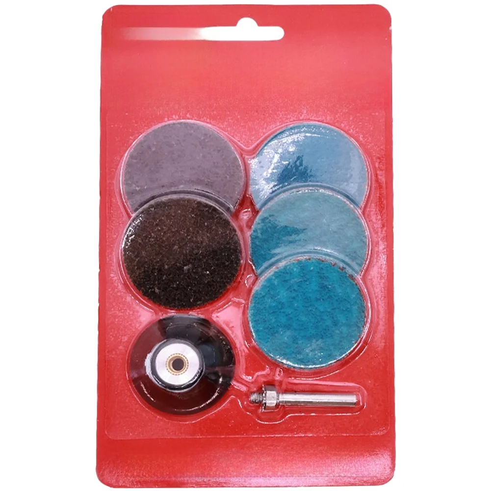 2 Inch Zirconium Corundum Sanding Disc Set 7 Pcs Blue Gray Backing For Metal Abrasive Buffing Wheel Polishing Rotay Tool