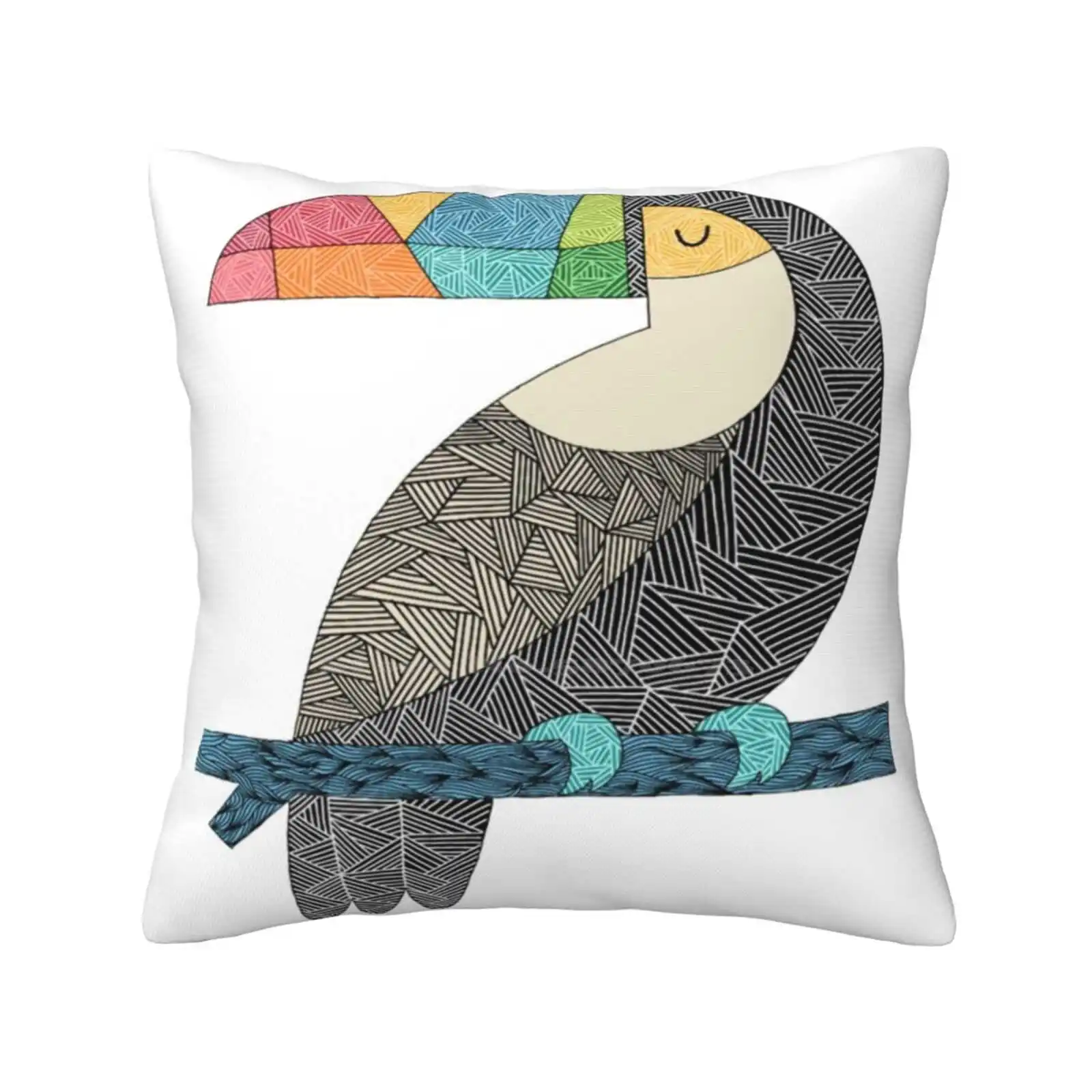 Tucan Chilling Fashion Sofa Throw Pillow Cover Pillowcase Tucan Birdwatching Linework Cute Enticing Nature Love Modern Handmade