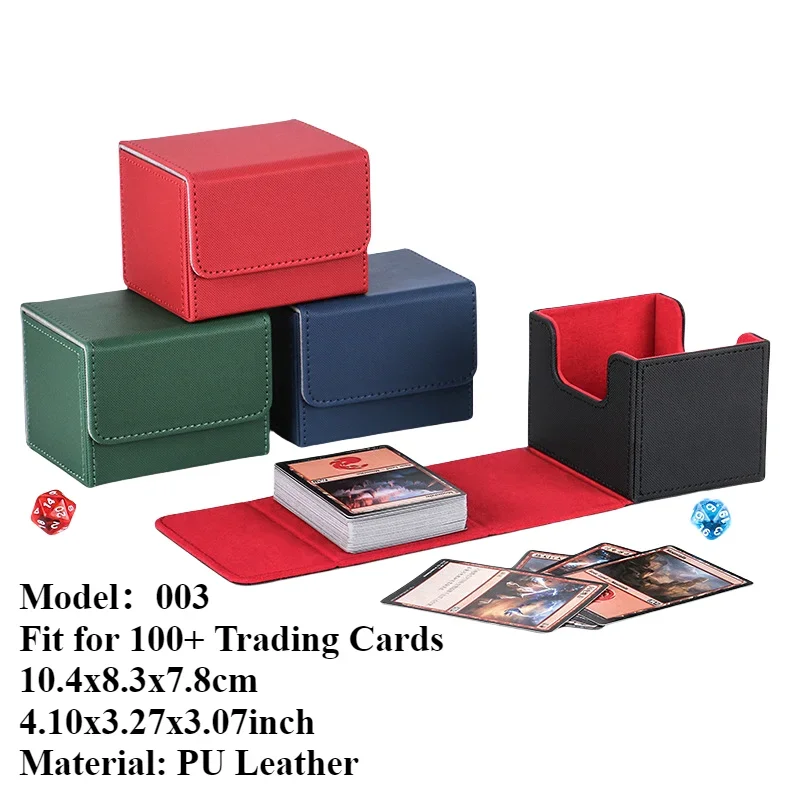 صندوق تخزين جلدي PU لـ 1800/600/100+ بطاقات التداول قائد بطاقة سطح السفينة حامل بطاقة الإغلاق المغناطيسي لبطاقة الألعاب السحرية