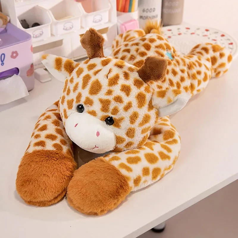 

Lying Prone Stuffed Animals with Weighted Arms Red Panda Pink Bear Deer Koala Dinosaur Plush Toys for Sleep & Gifting