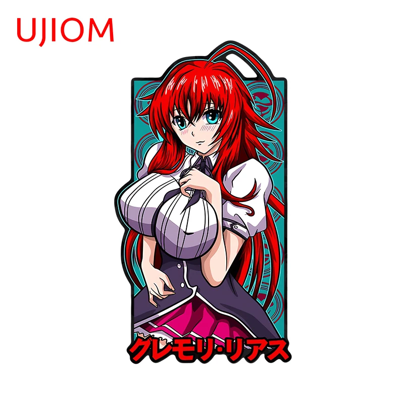 UJIOM 13cm × 7.1cm Red Hair Anime Girl Wall Sticker Colorful Edgy Beauty Graphics Decals Amusing Dreamy Room Decor Aesthetic