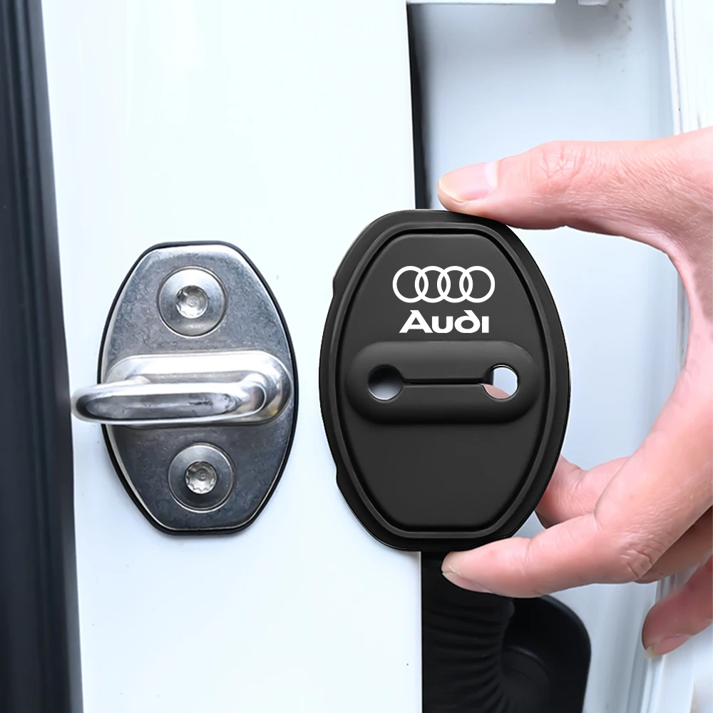 4 pz Car Door Lock Cover protettiva per Audi Sline TT A1 A2 A3 A4 A5 A6 A7 A8 8P B6 B7 B8 C5 C6 C7 Q5 Q7 Rline S1 S2 S3 S4 S5 S6