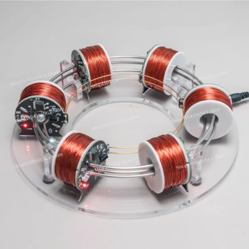 Tesla Electromagnetic Coil Accelerator – 6‑Set Perpetual Motion Magnetic Pendulum Gift Model (Time & Space Ring)