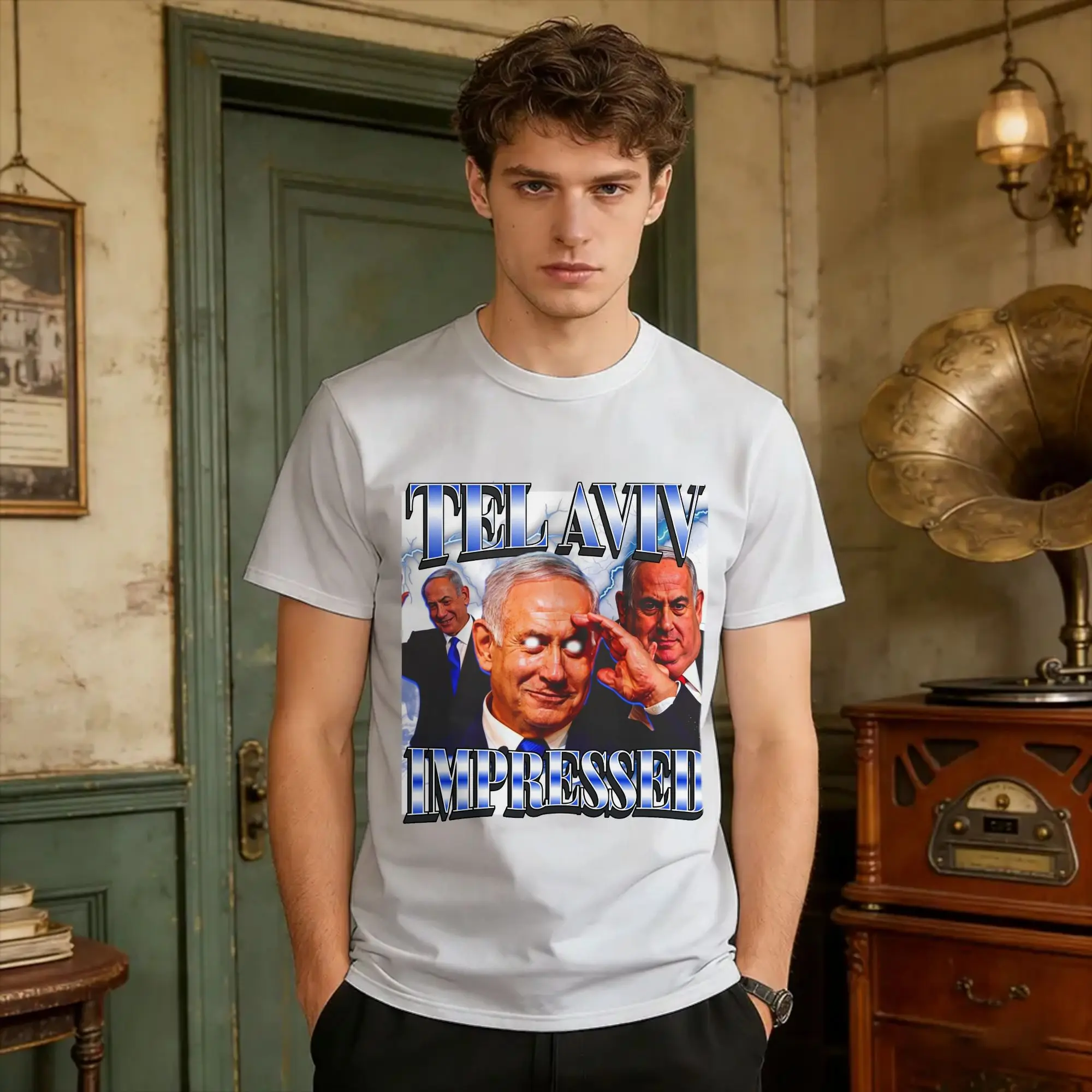 Harajuku T-Shirt Sommer Benjamin Netanyahu Trending T-Shirts 100 Baumwolle T-Shirt für Herren Y2K Casual Kurzarm Top Tees – Detail 5