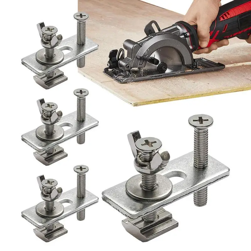 Hold Down Clamp 4 Pack Portable Track Clamps Drill Press Clamp T Track Accessories Bench Clamps Engraving Machine Hardware For