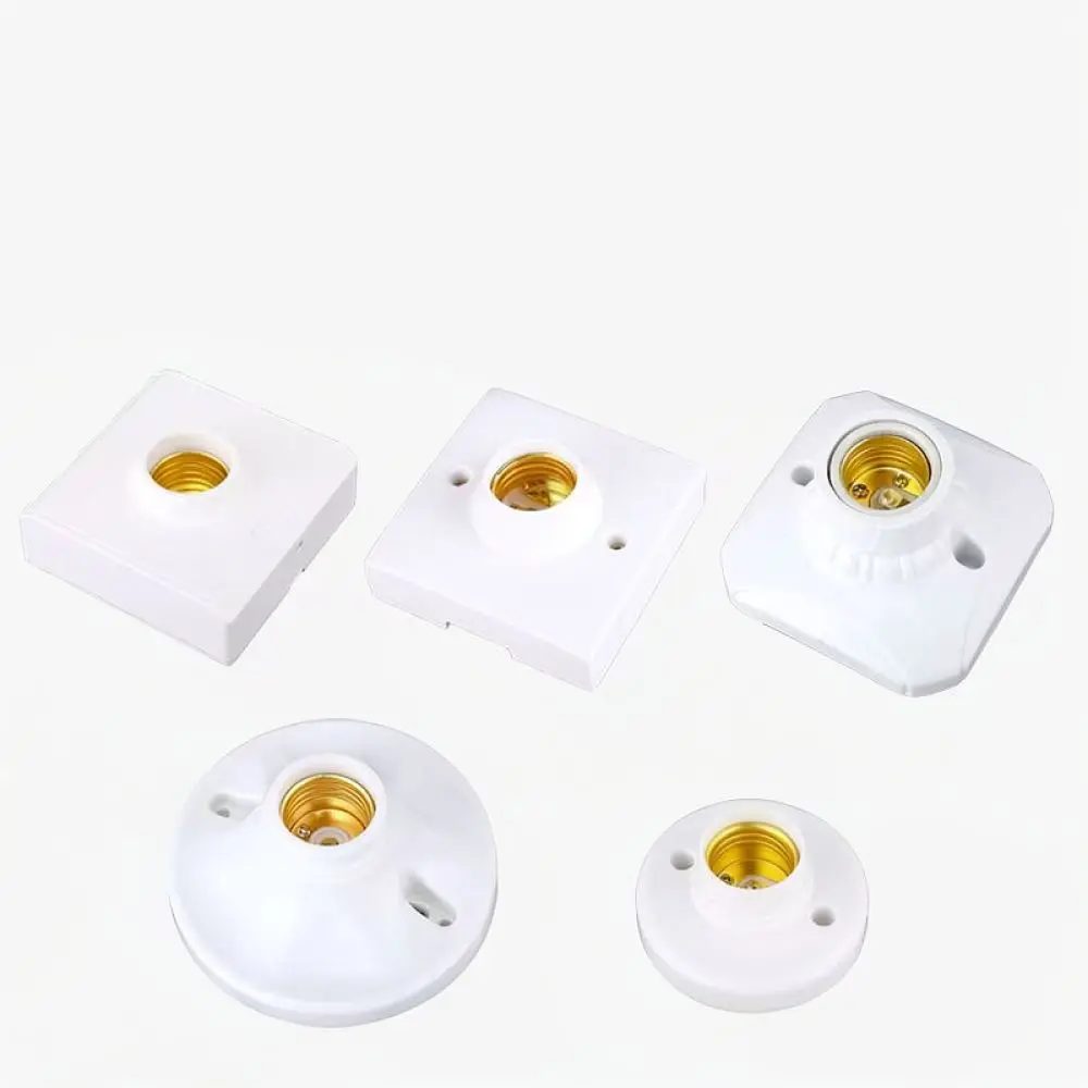 Ceramic E27 Screw Lamp Base Ceiling Mount Light Socket Waterproof LED Bulb Connector Durable Plastic Housing Home Decoration