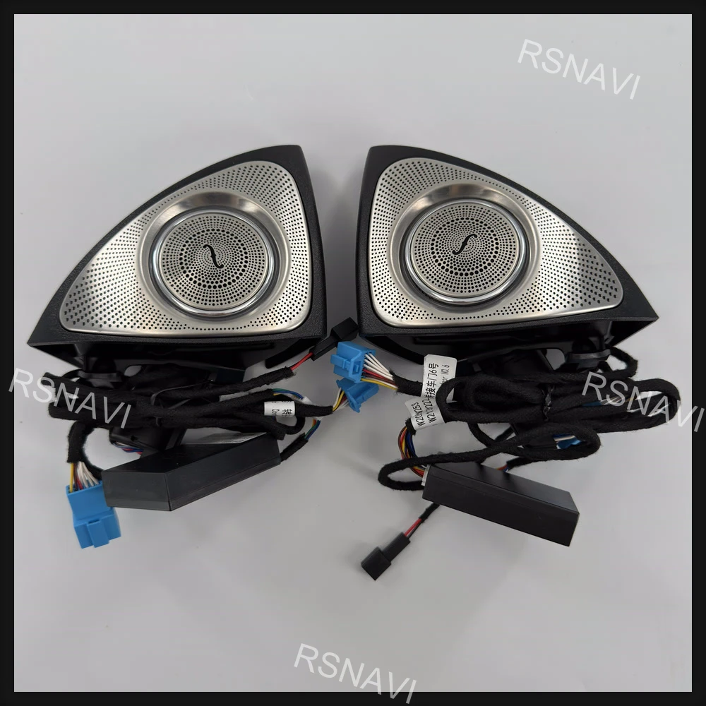 3D Rotating Tweeter Speakers with Ambient Lighting for Mercedes-Benz S-Class W222 2014-2020 High-Frequency Audio Retrofit Kit