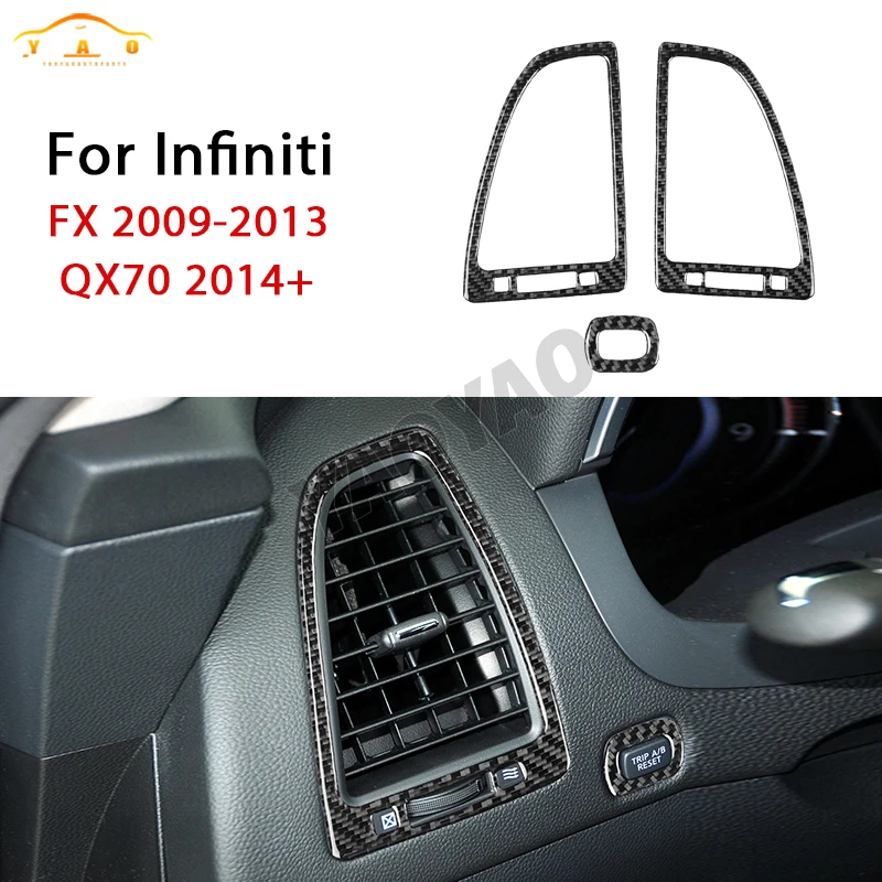 

Car Sticker For Infiniti FX 2009-2013 Carbon Fiber Dashboard Air Conditioning AC Outlet Mileage Trim Car Accessories