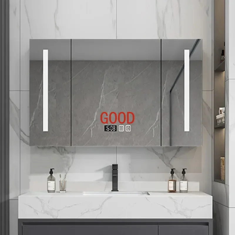 Narrow Light Luxury Bathroom Cabinet Rock Slab Slim Solid Wood Bathroom Cabinets Washbasin Mobile Bagno Room Furniture