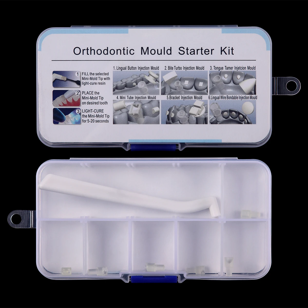 Azdent 6 teile/schachtel dental mini kiefer ortho pä dische zubehör spritzguss kiefer ortho pä dische aufsatz form schleif mittel mit griff – Detail 8