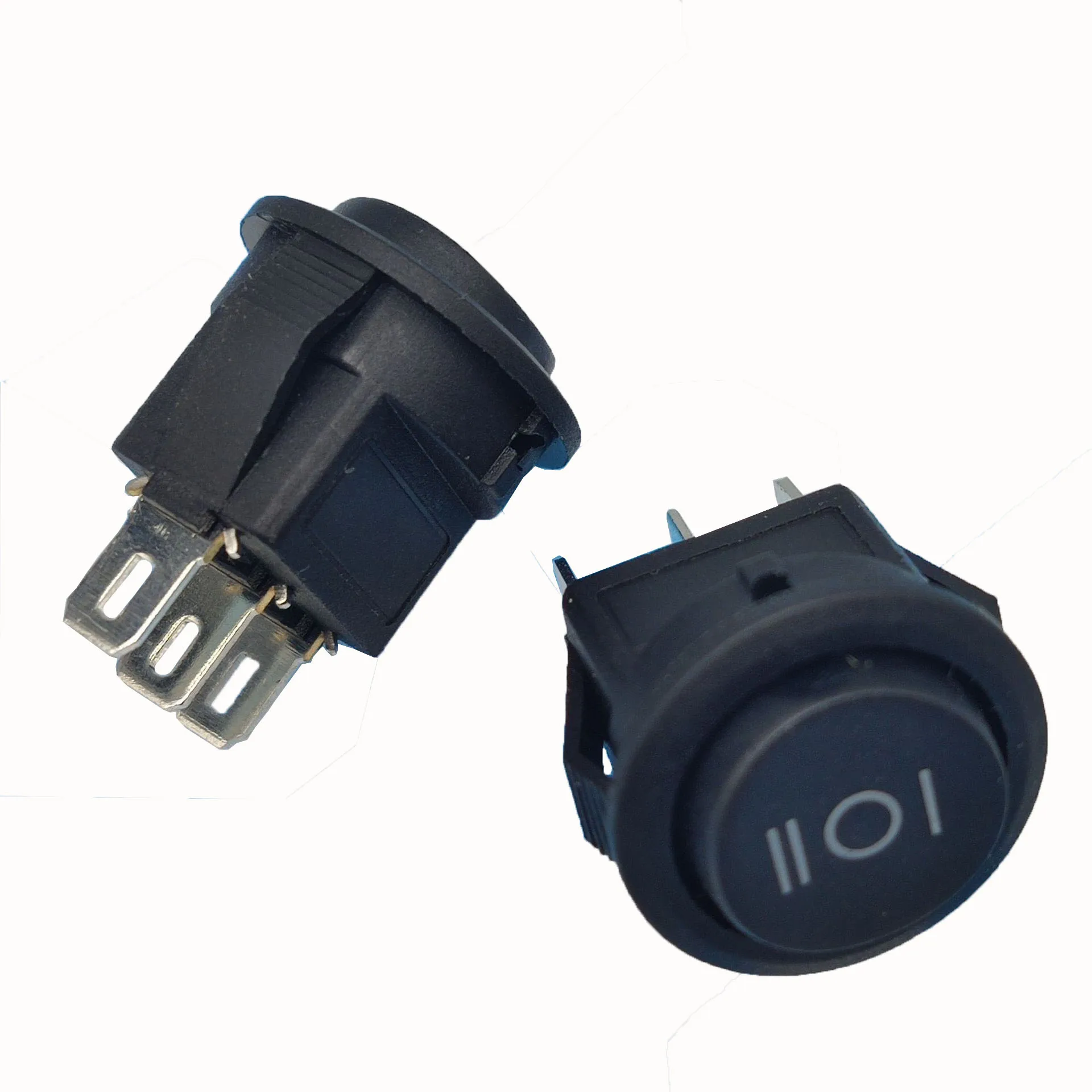 ZJSHUYI ZJSHUYI KCD2 Small Round 3 Feet 3 Gears No Light Black Rocker