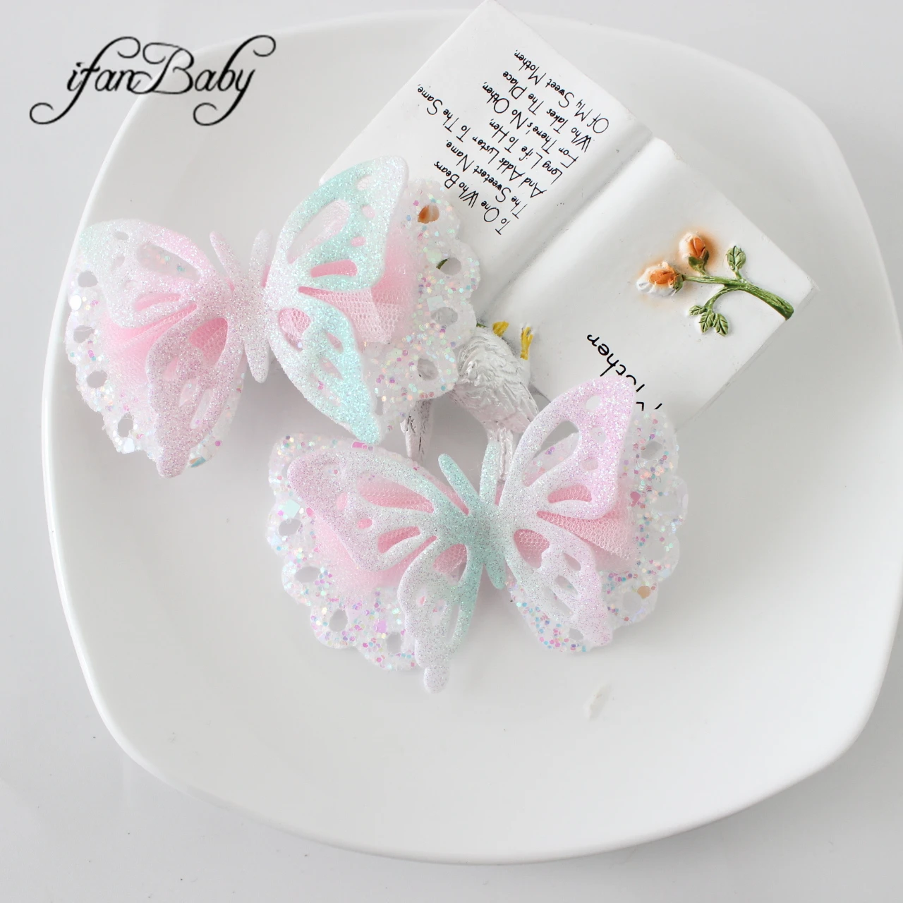 Cute Girl Accessories Kids Girl Flower Headwear Butterfly Pins Kids Children Flower Clip