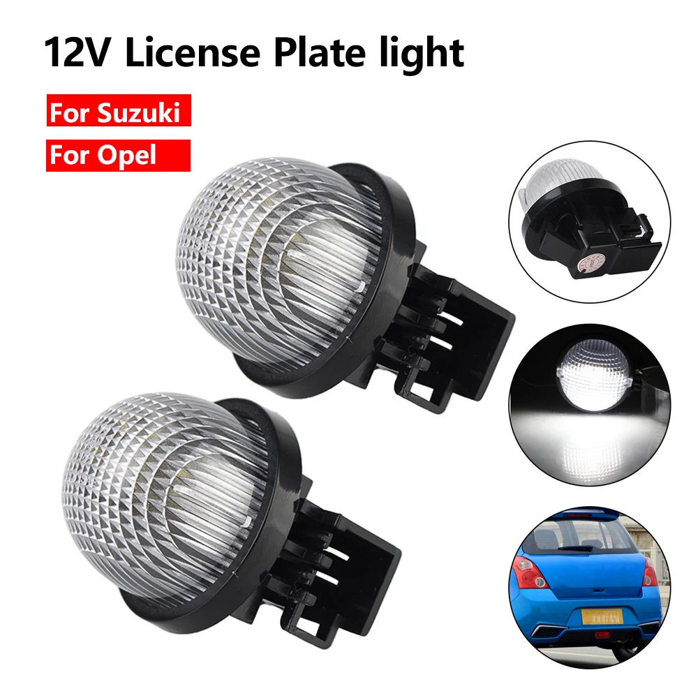 12V Car License Number Plate Lamps For Suzuki Wagon R Swift Jimmy Alto LED License Plate Light For Opel Agila 2Pcs