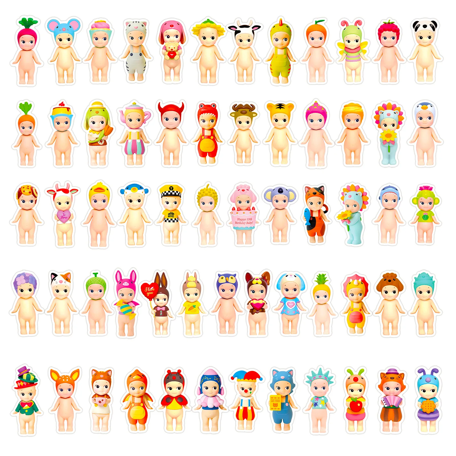 10/60PCS Kawaii Sonny Angel สติกเกอร์น่ารัก Angel ตุ๊กตา Creative Doodle Decal ของขวัญของเล่นเด็กสําหรับกีตาร์โต๊ะ