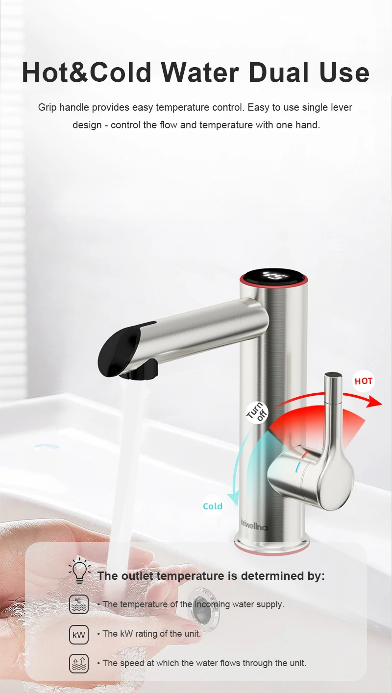 Elektrischer Mini-Warmwasserbereiter Briwellna für Badarmatur