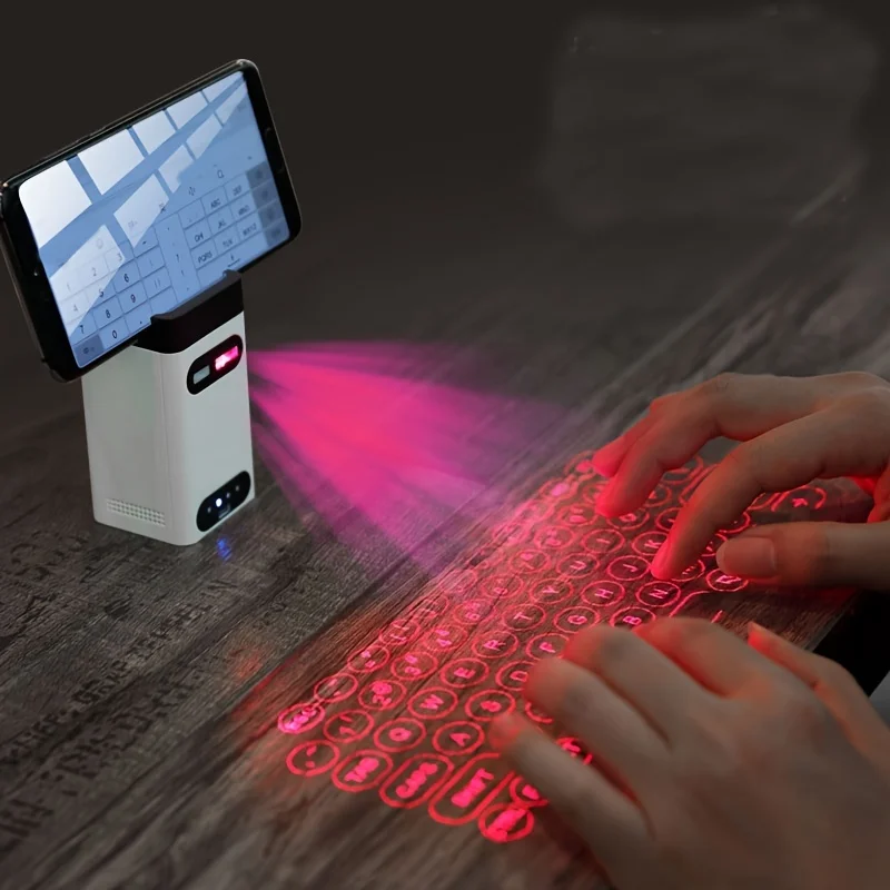 Virtual Laser Projection Keyboard, Portable Wireless Bluetooth Holographic Laser Keyboard for Smartphone Tablet Laptop